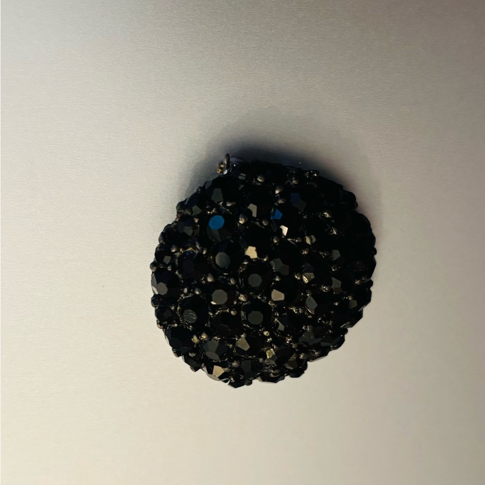 Black Crystal domed Brooch